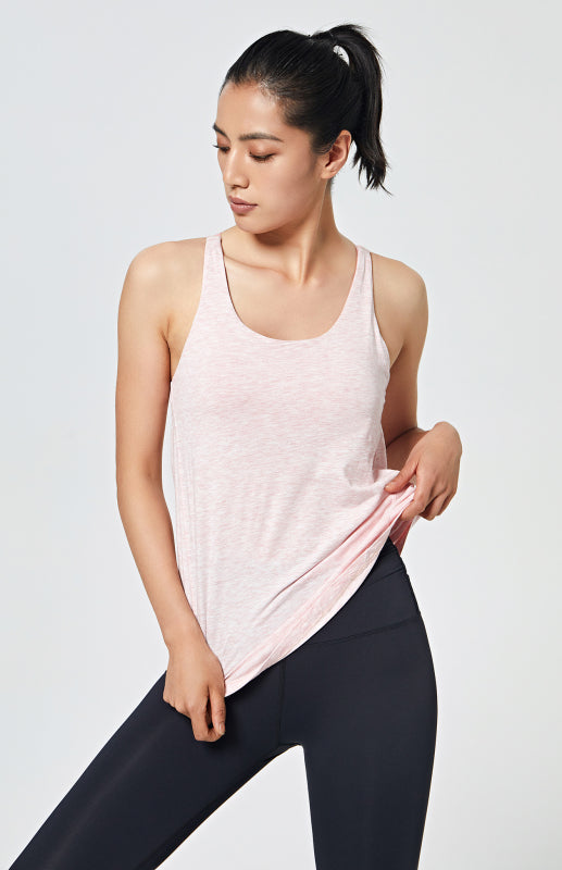 Yoga Suit Quick Drying Breathable T-Shirt With Bra Sleeveless Suspender Ves