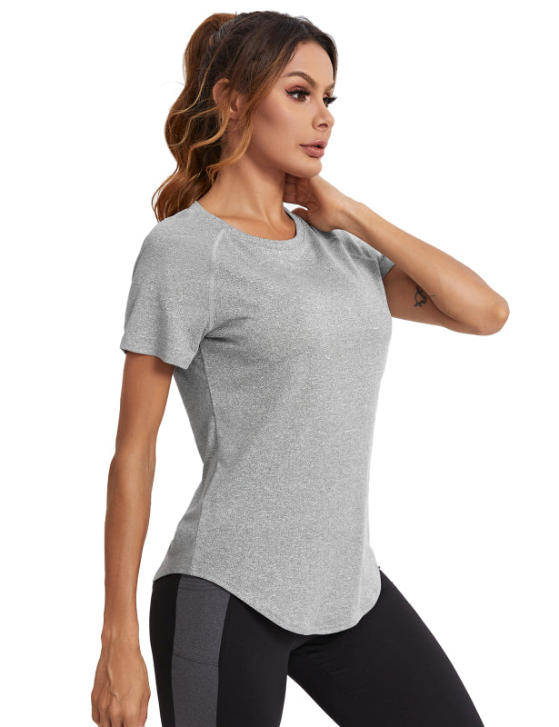 Back Inverted Triangle Stitching Curved Pendulum Quick-Drying T-Shirt Women