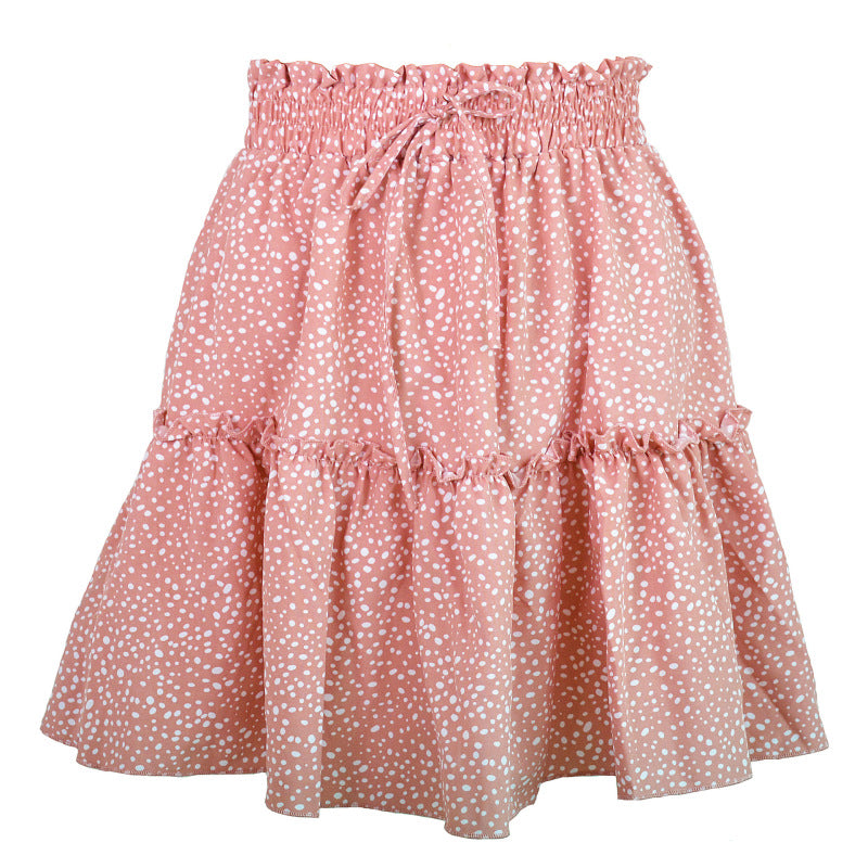 Ladies High Waist Ruffled Floral Printed A-Line Skirt