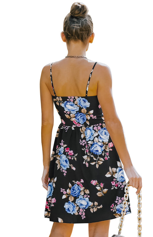 Ladies Spring/Summer Fashion Print Sling Dress