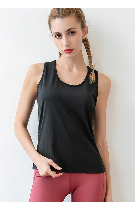 Quick Drying Loose Fitting Yoga Suit Women'S Sports Running T-Shirt Sleeveless