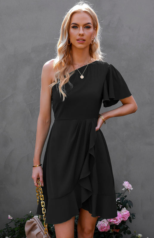 Women's Casual Off-The-Shoulder Ruffle Dress