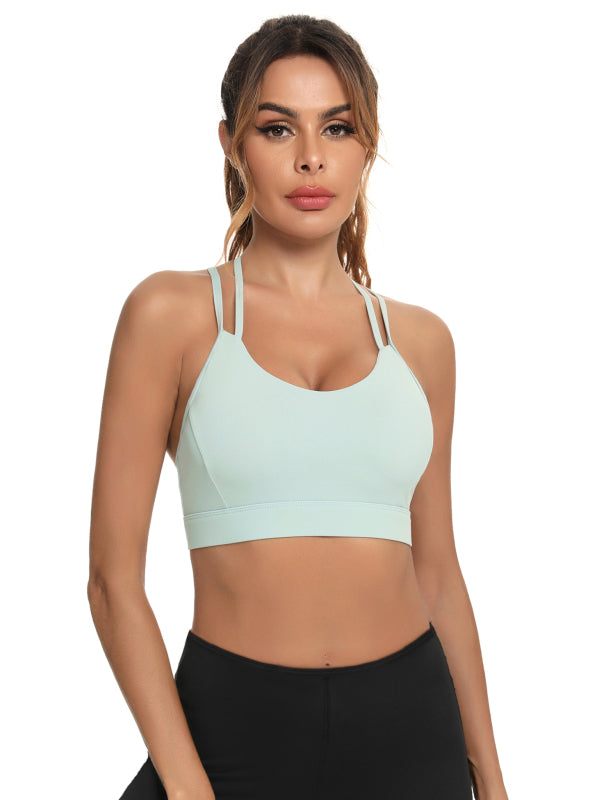 Women's Double Strap Back Cross Back Sports Bra