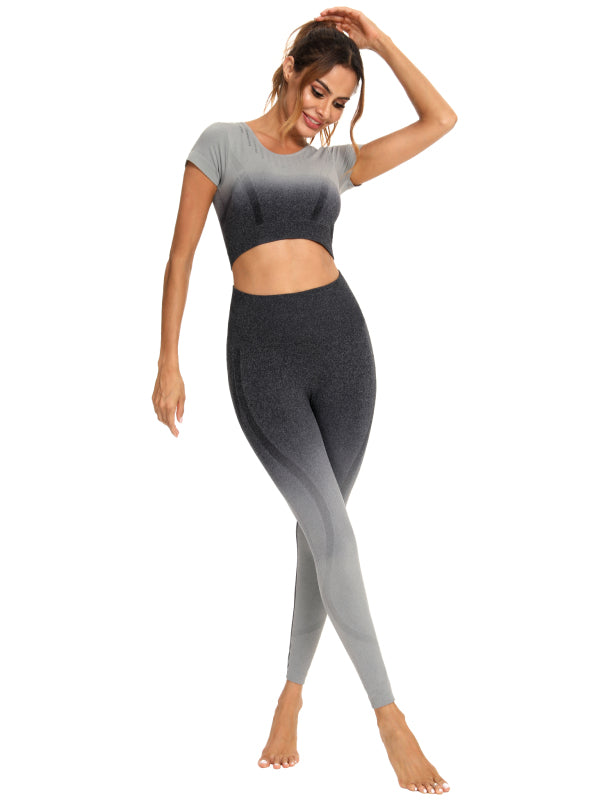 Women's Seamless Short-Sleeved Yoga Suit