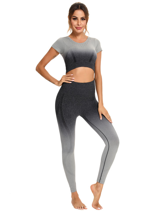 Women's Seamless Short-Sleeved Yoga Suit