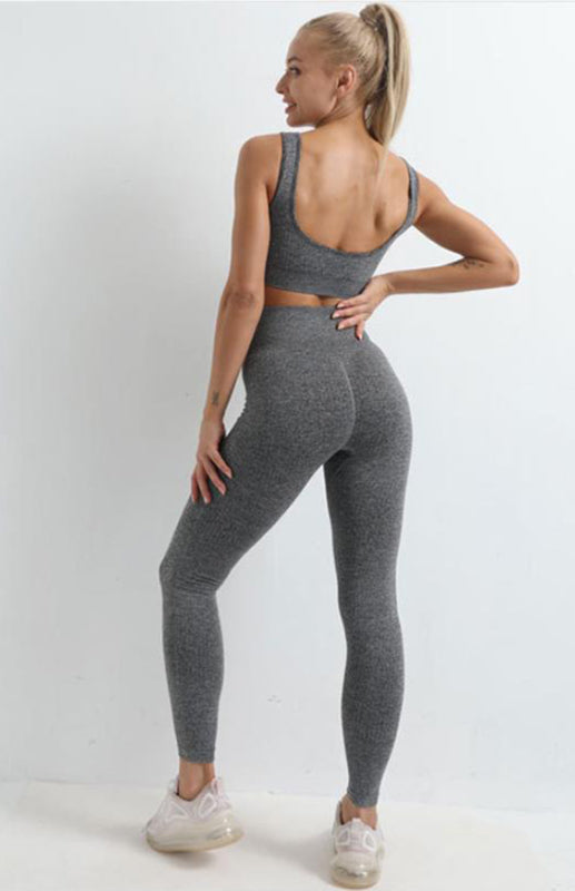 Women's Seamless Solid Color Yoga Wear Set