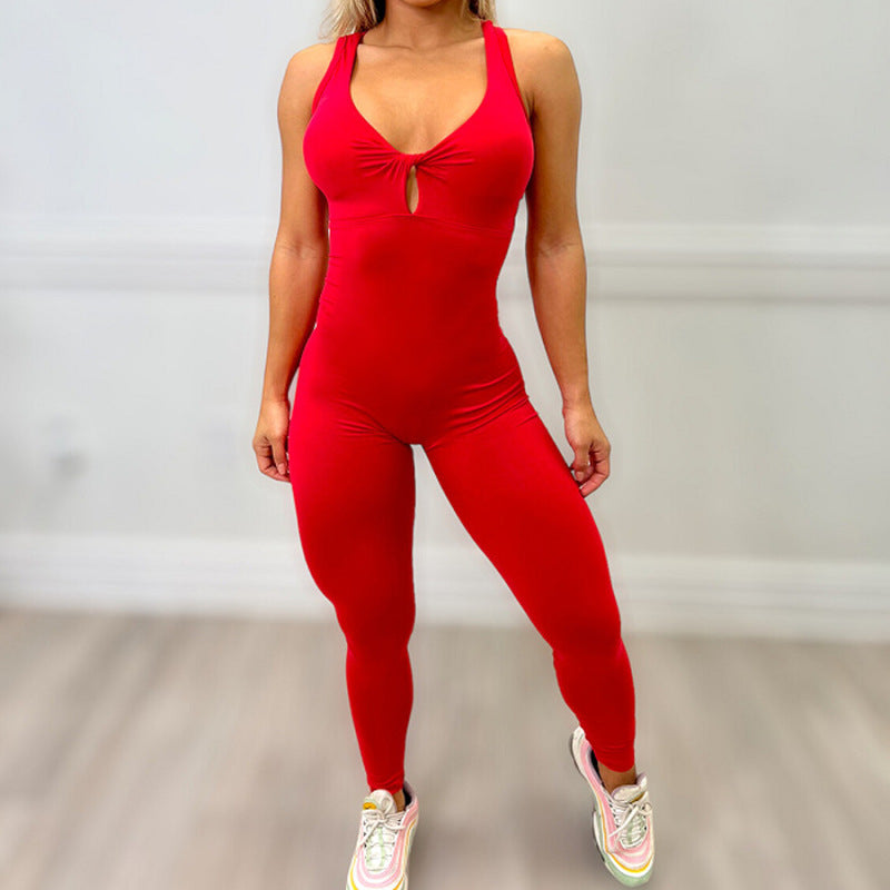 Women's sexy backless yoga fitness jumpsuit