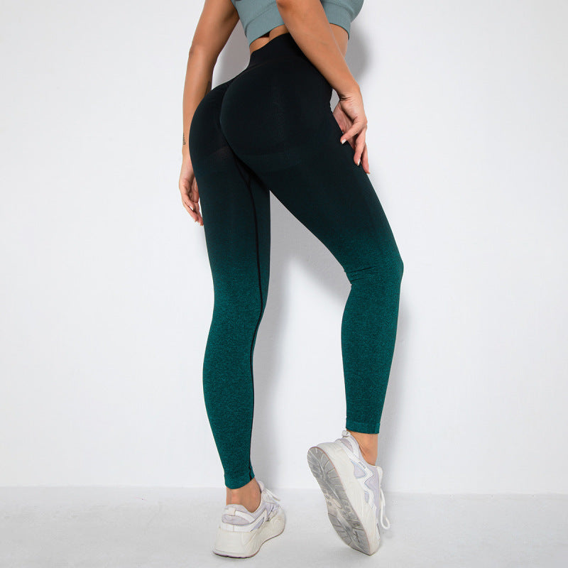 Women's Seamless Gradient Slim Body Quick-drying Sexy Peach Hip Sports Fitness Pants