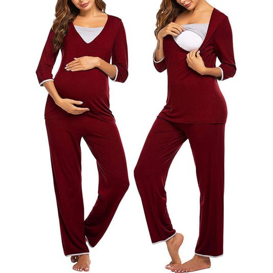 Maternity Soft Maternity Nursing Nursing Pajamas Set