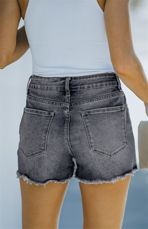 Women's Fashion Distressed Frayed Denim Shorts