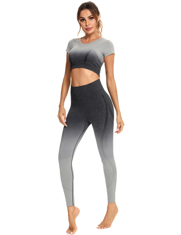 Women's Seamless Short-Sleeved Yoga Suit