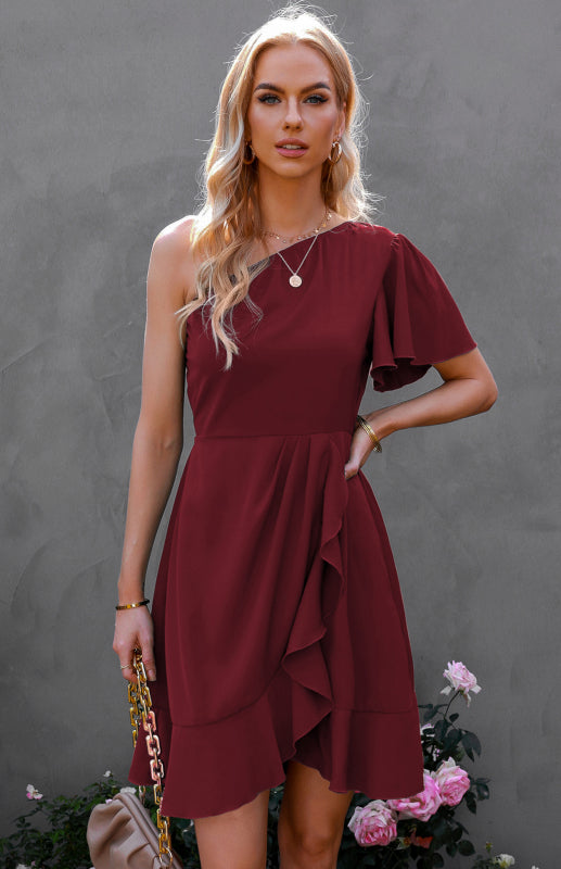 Women's Casual Off-The-Shoulder Ruffle Dress