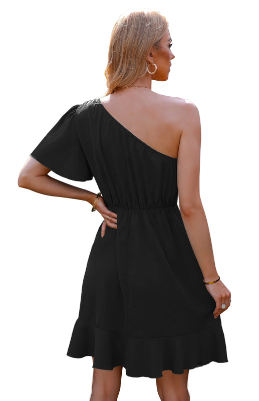 Women's Casual Off-The-Shoulder Ruffle Dress