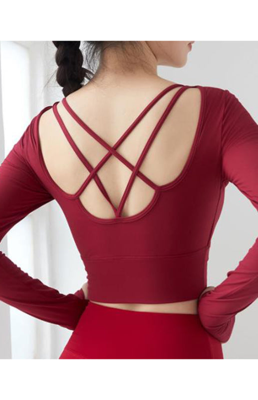 Women's Beautiful Back Sexy Sports Long Sleeves