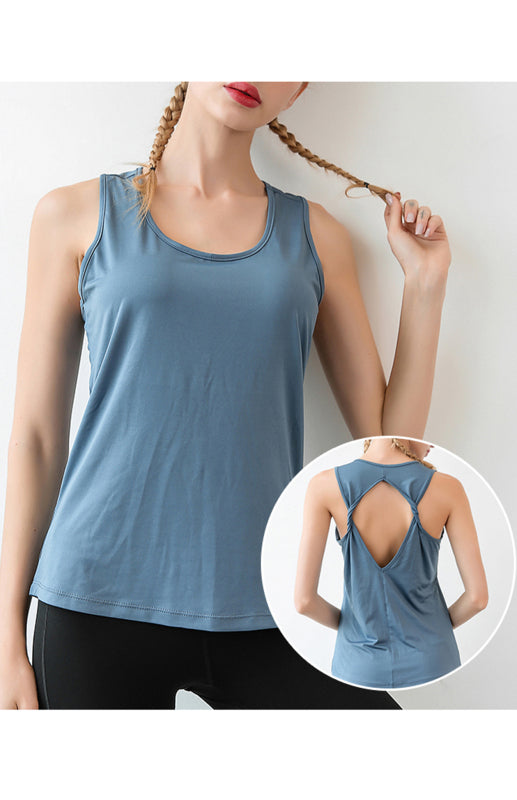 Quick Drying Loose Fitting Yoga Suit Women'S Sports Running T-Shirt Sleeveless