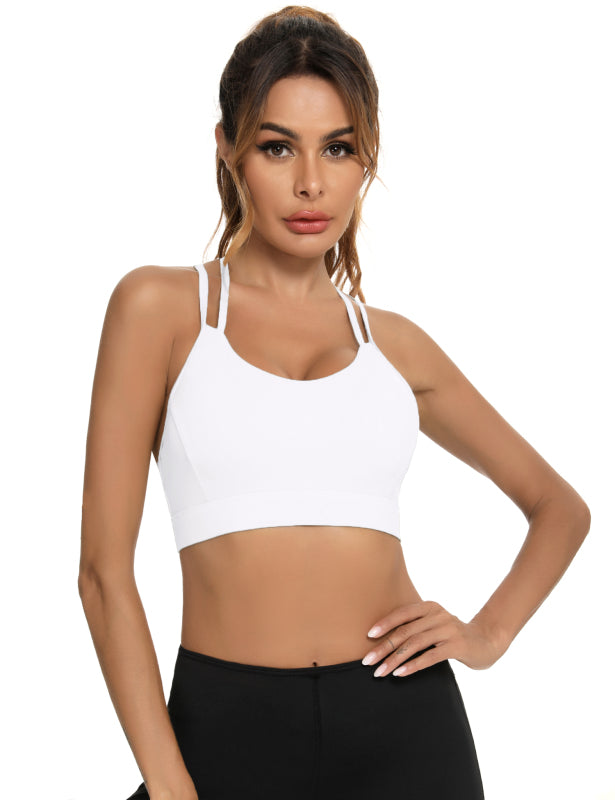 Women's Double Strap Back Cross Back Sports Bra