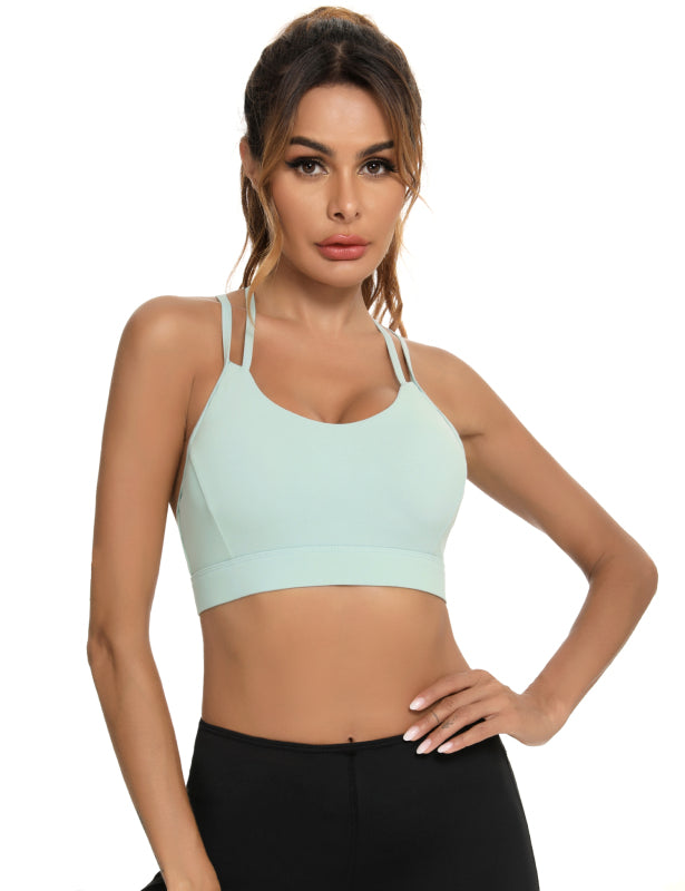 Women's Double Strap Back Cross Back Sports Bra